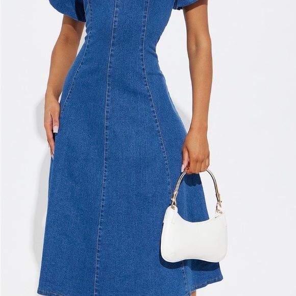 Fashion Nova Denim Blue Midi Dress - Picture 3 of 3
